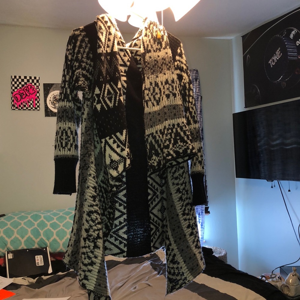 Black, White, Grey Cardigan. Worn once!